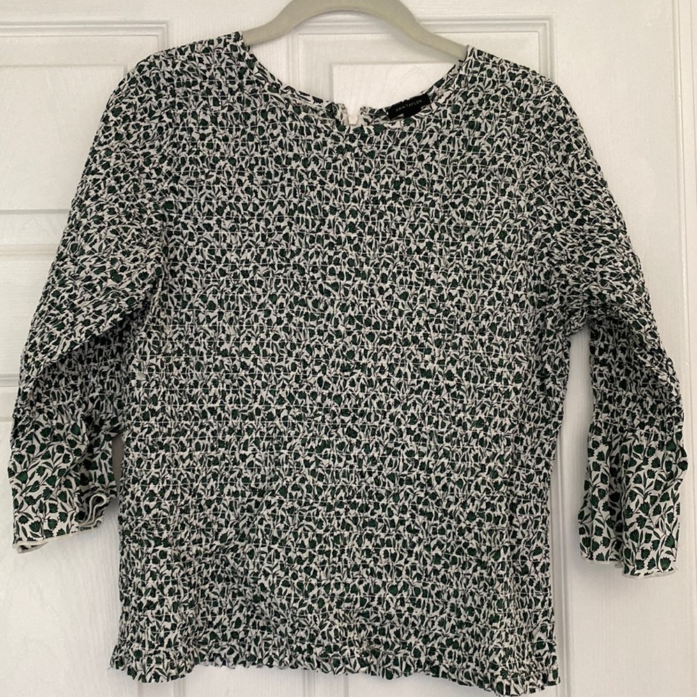Green smocked top